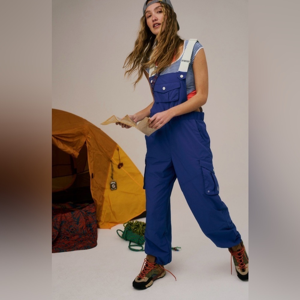 NWT Free People Movement S Morning Meadow Onesie in Royal Blue Combo New $168 - Picture 3 of 7